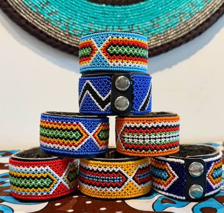 Beaded Leather Cuffs