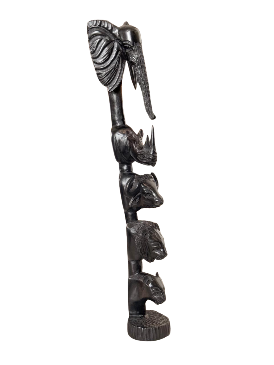 Hand-Carved African Big Five Wood Carving | Safari Animal Totem Sculpture