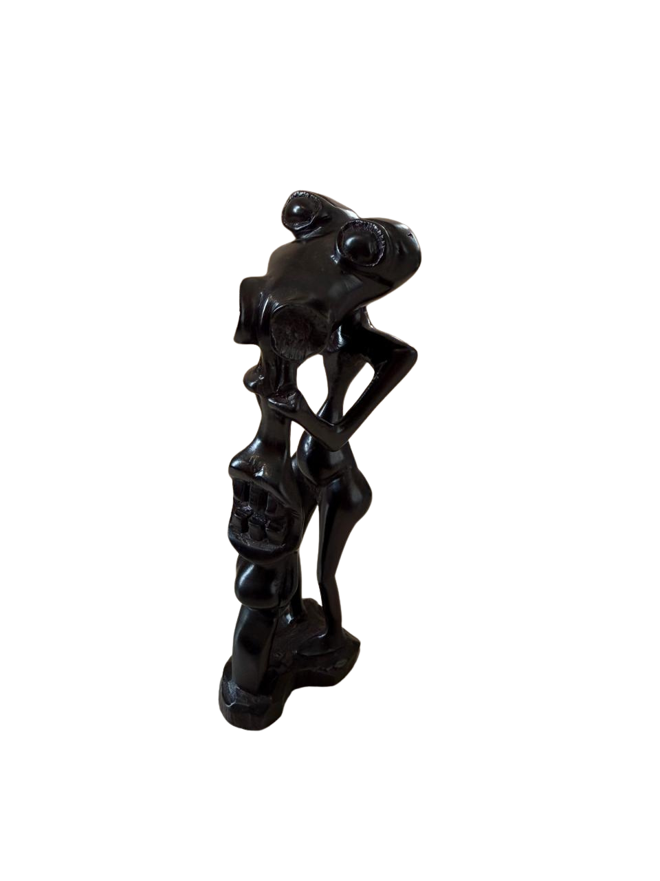 Small Hand-Carved Wooden Abstract | Ebony Finish African Unity Figurine