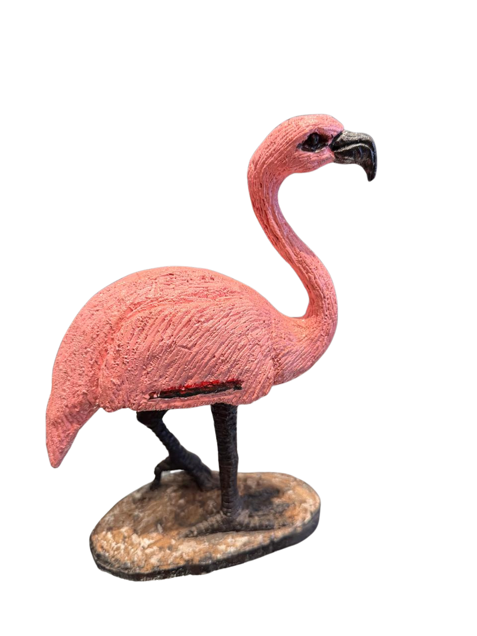 Hand-Carved Pink Flamingo Figurine | African Rift Valley Bird Statue